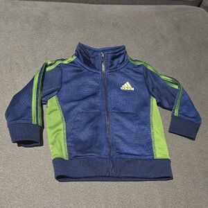 Adidas Navy and Lime Kids Track Jacket